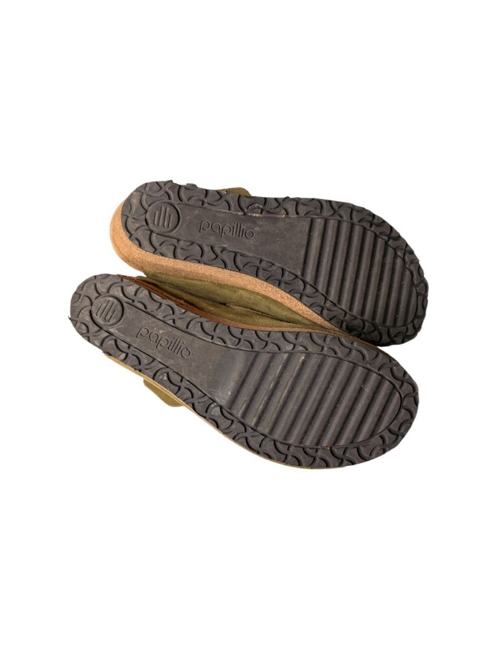 As-Is Papillio Birkenstock Fanny Wedge Clog Green Suede Size 39 cork damage flaw - Picture 7 of 10